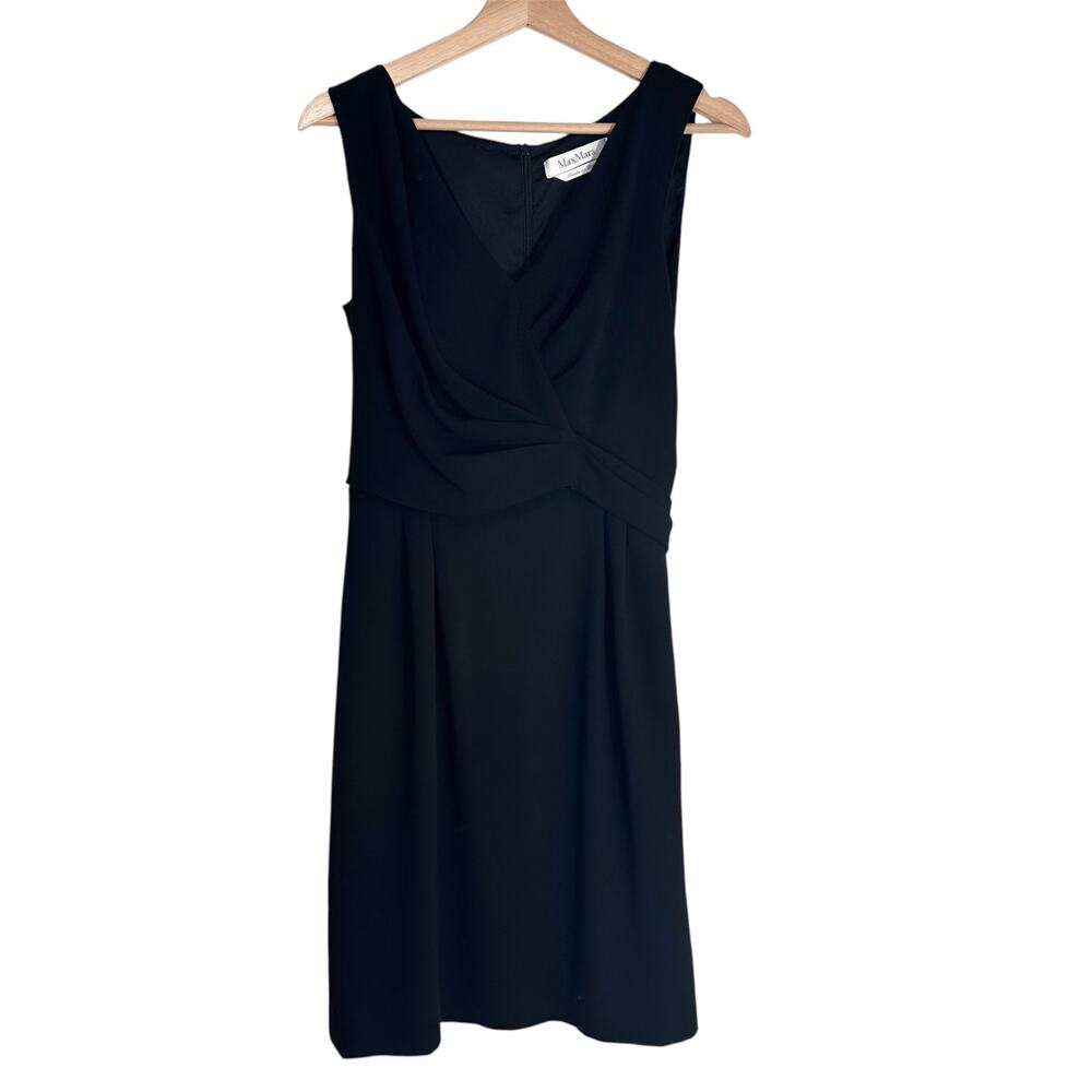 Max Mara Twist Front Sheath Dress‎ | Black | SZ 6